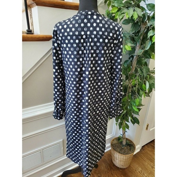 Merona Women's Black Polyester Henleyneck Long Sleeve Casual Knee Length Dress M - Picture 9 of 12